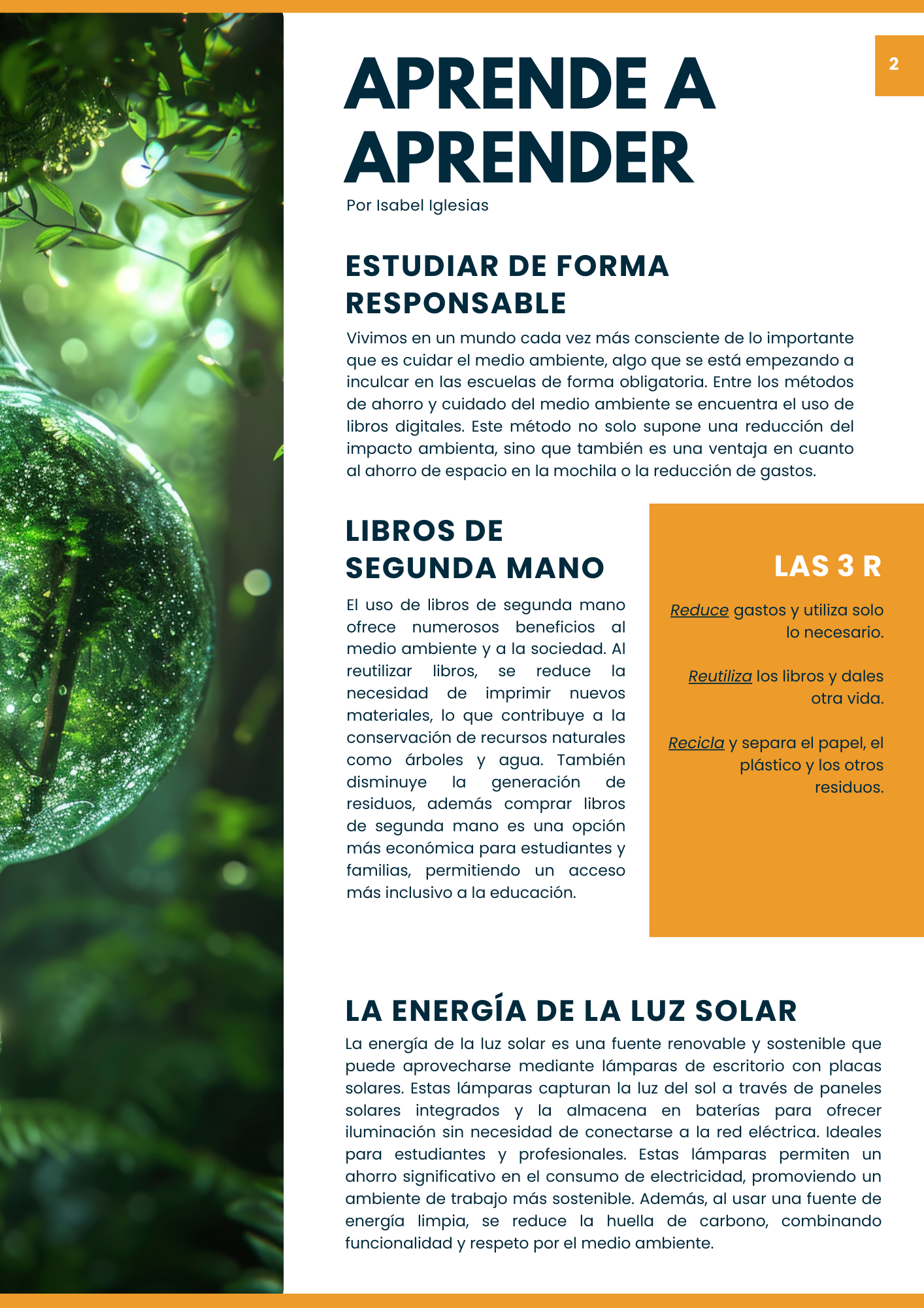 Tercera página de Newsletter de la Vuelta al Cole.